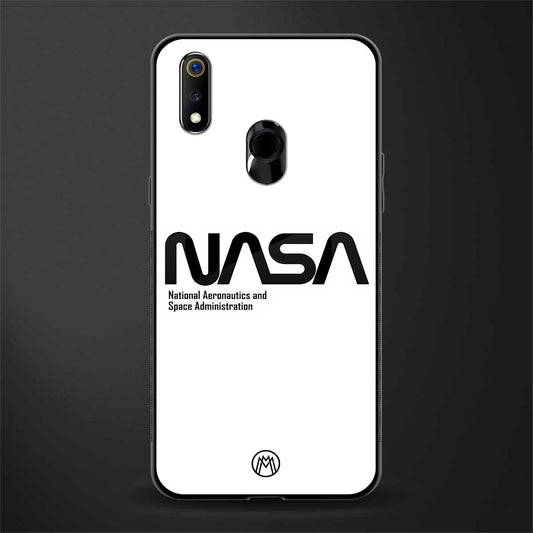nasa white glass case for realme 3 pro image