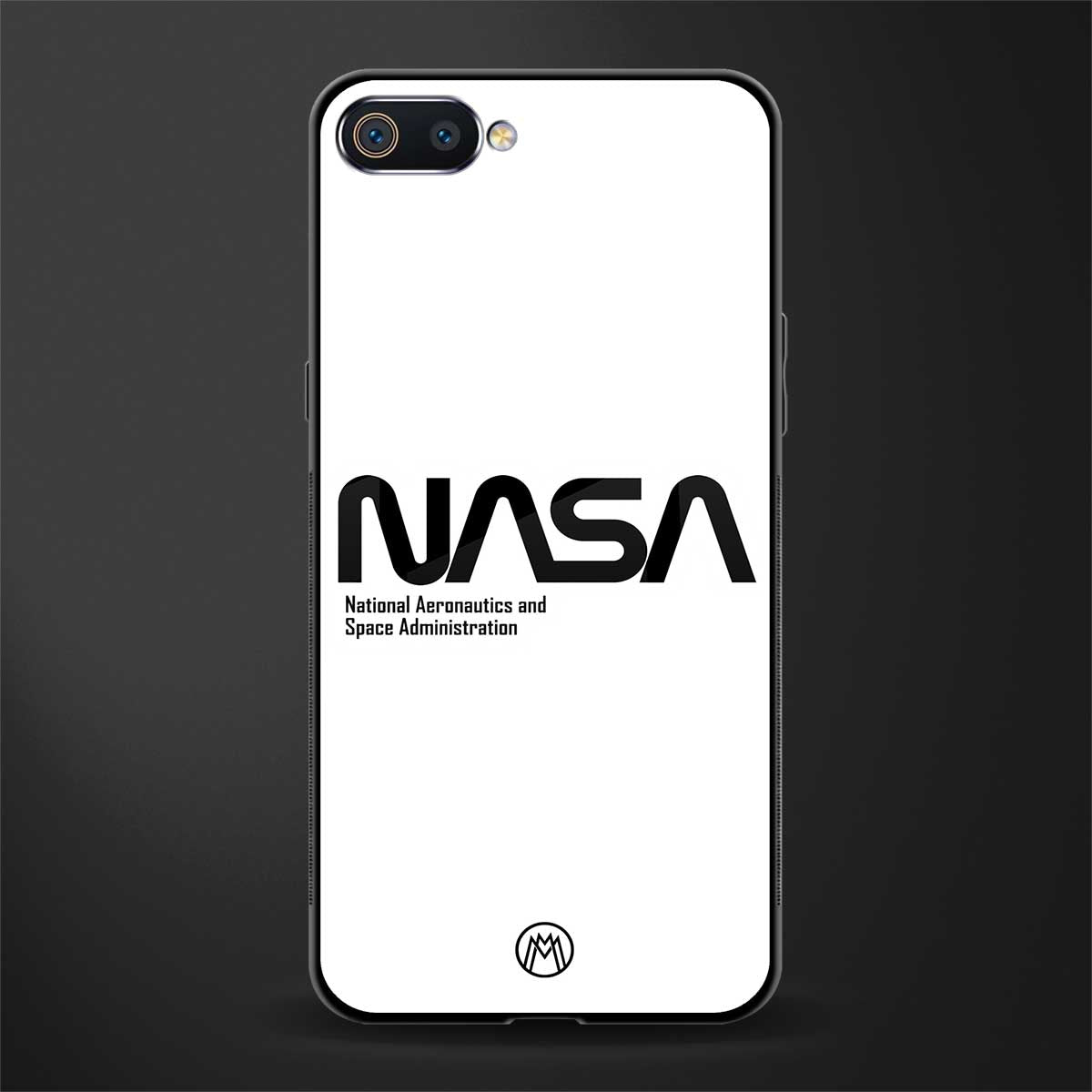 nasa white glass case for oppo a1k image