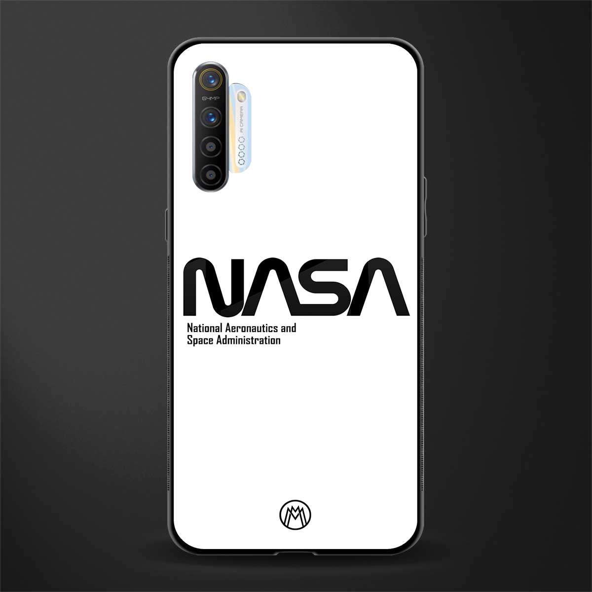 nasa white glass case for realme xt image
