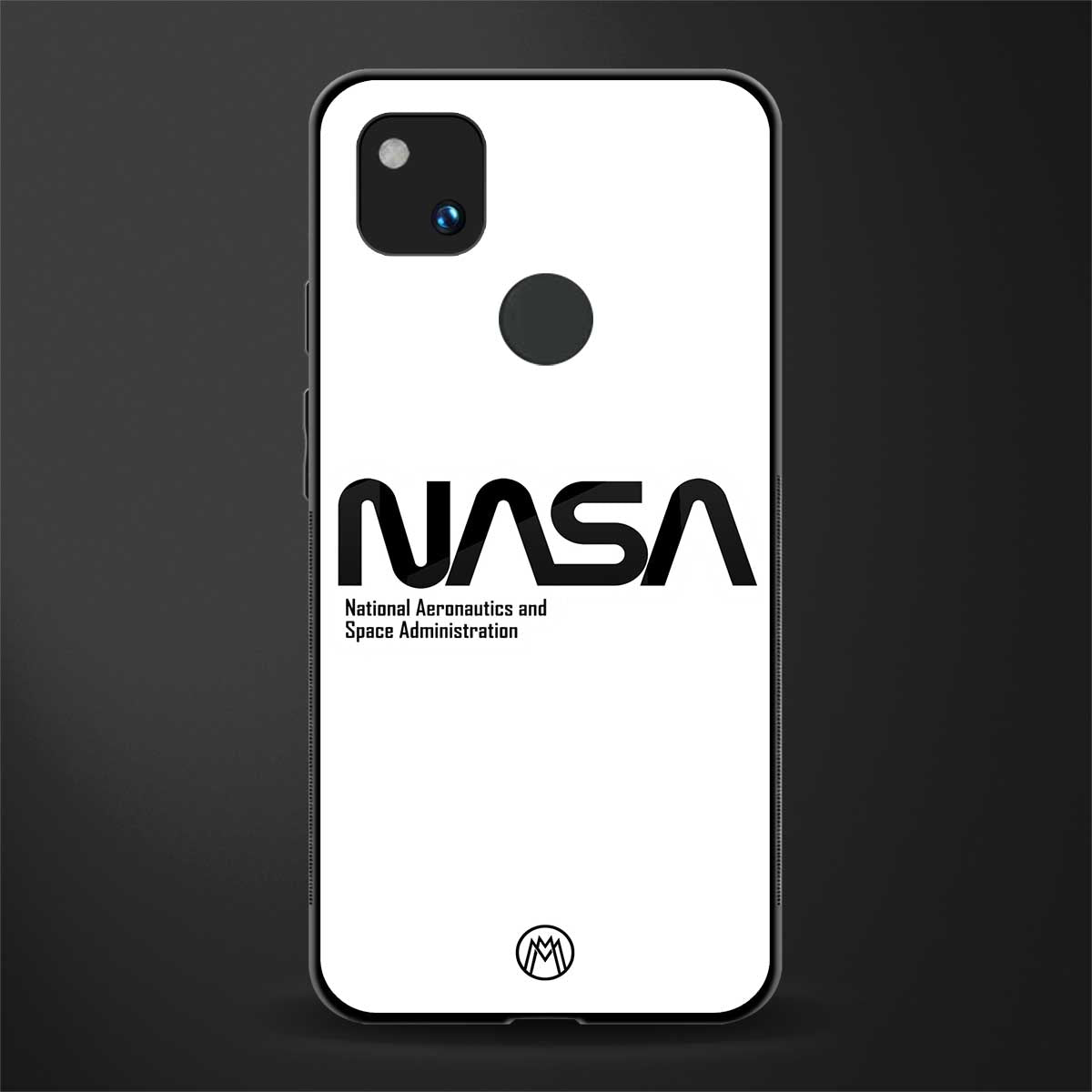 nasa white back phone cover | glass case for google pixel 4a 4g