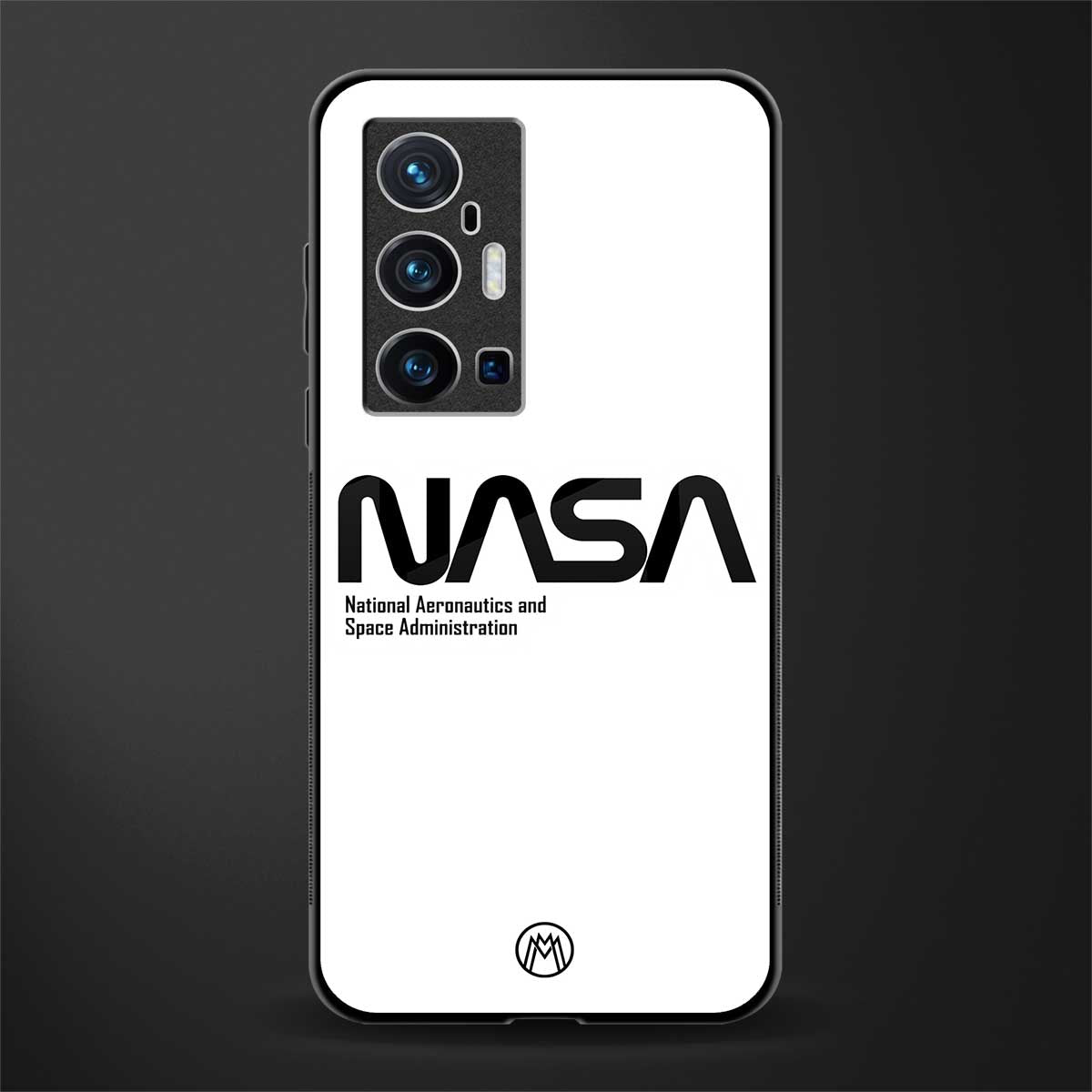 nasa white glass case for vivo x70 pro plus image