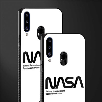 nasa white glass case for samsung galaxy a20s image-2