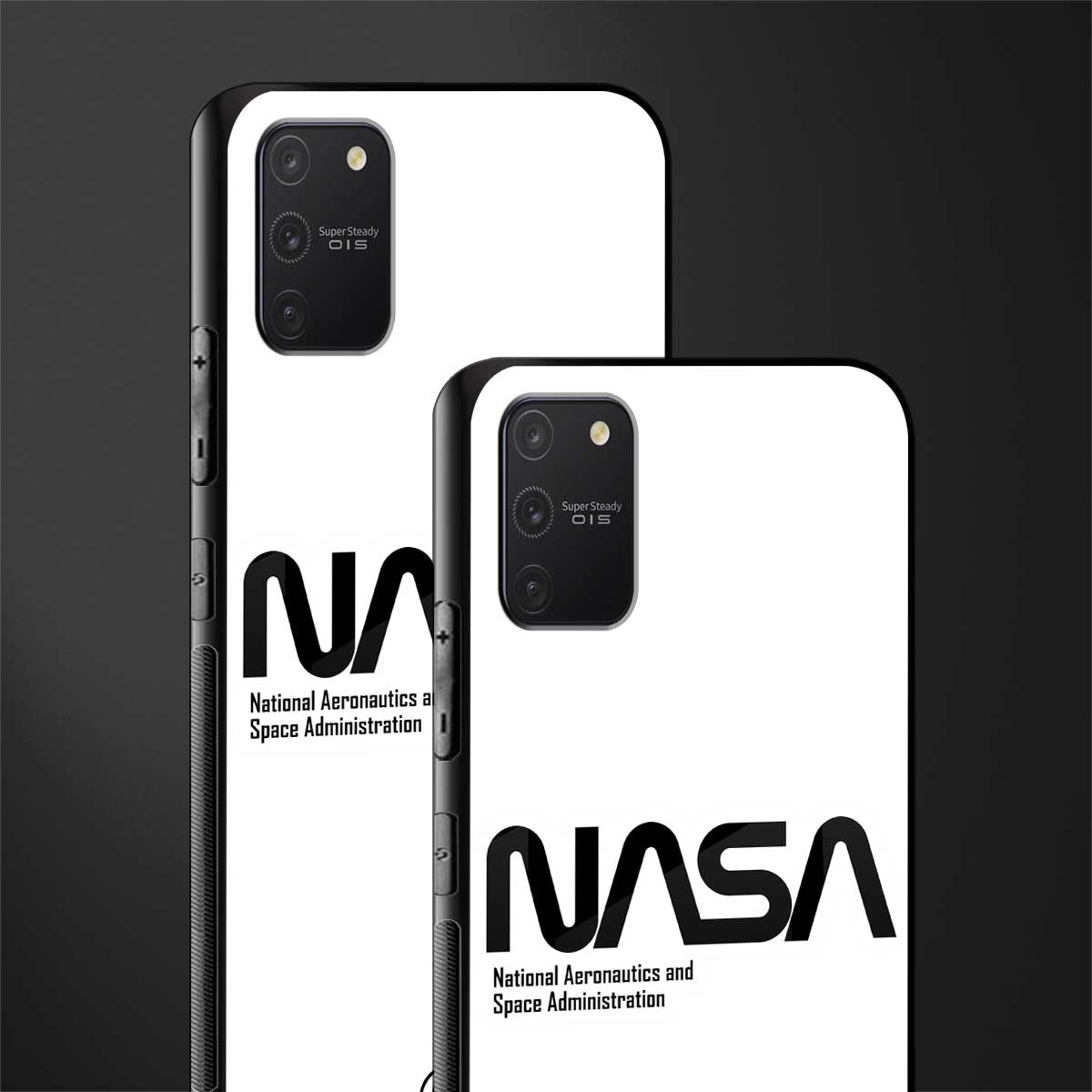 nasa white glass case for samsung galaxy a91 image-2