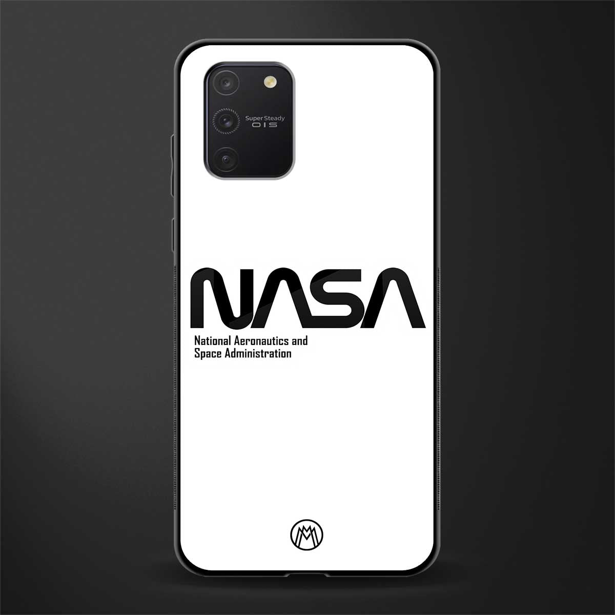 nasa white glass case for samsung galaxy a91 image