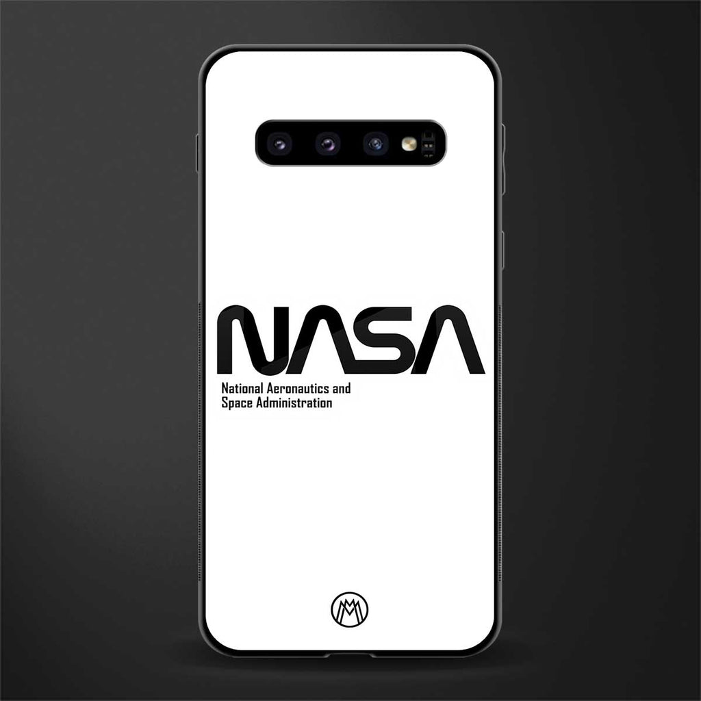 nasa white glass case for samsung galaxy s10 plus image