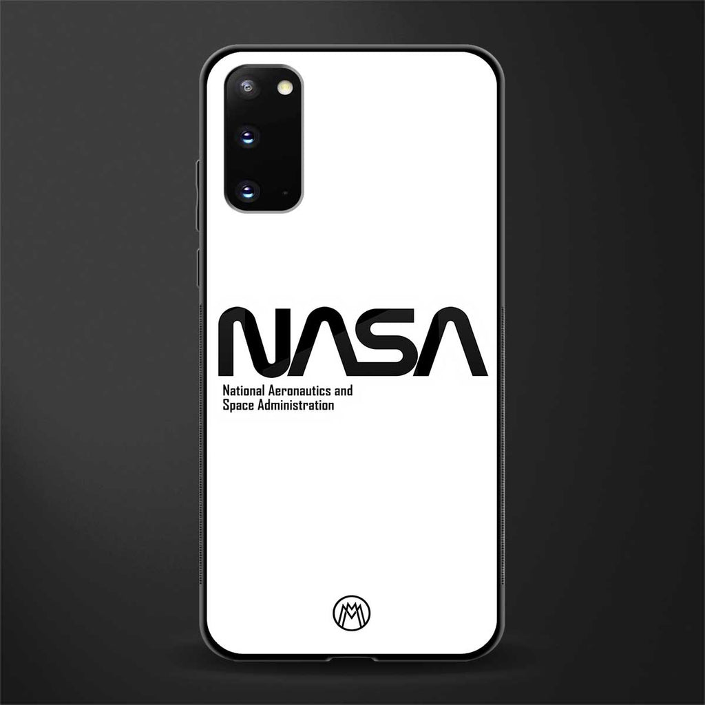 nasa white glass case for samsung galaxy s20 image