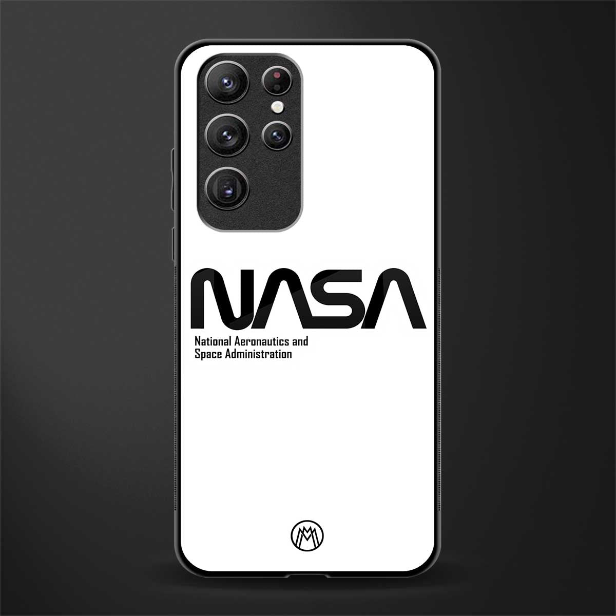 nasa white glass case for samsung galaxy s22 ultra 5g image