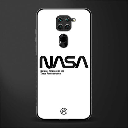 nasa white glass case for redmi note 9 image