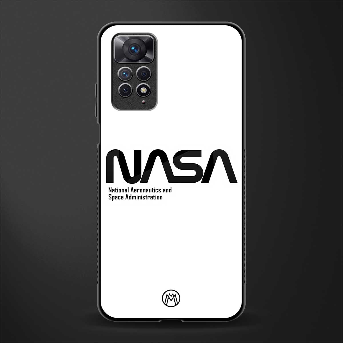 nasa white glass case for redmi note 11 image
