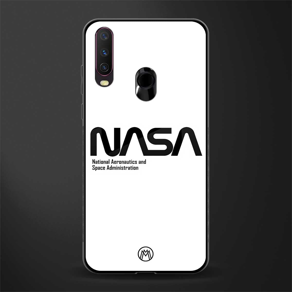nasa white glass case for vivo y12 image