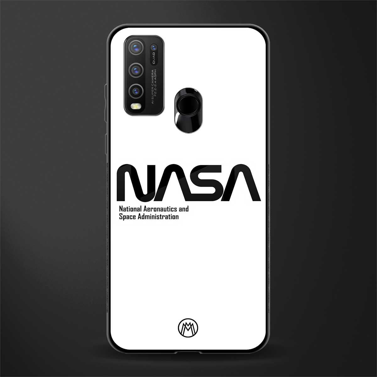 nasa white glass case for vivo y50 image