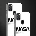 nasa white glass case for samsung galaxy a21s image-2
