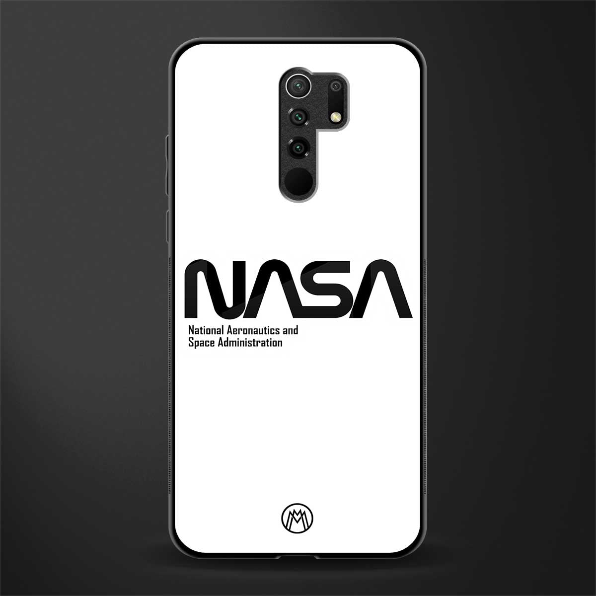 nasa white glass case for redmi 9 prime image