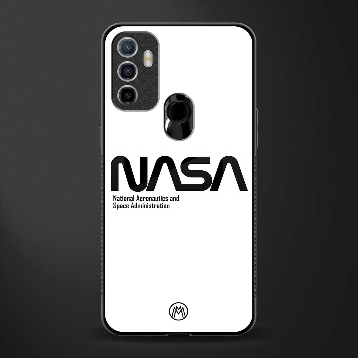 nasa white glass case for oppo a53 image