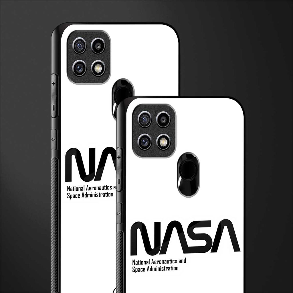nasa white glass case for oppo a15 image-2