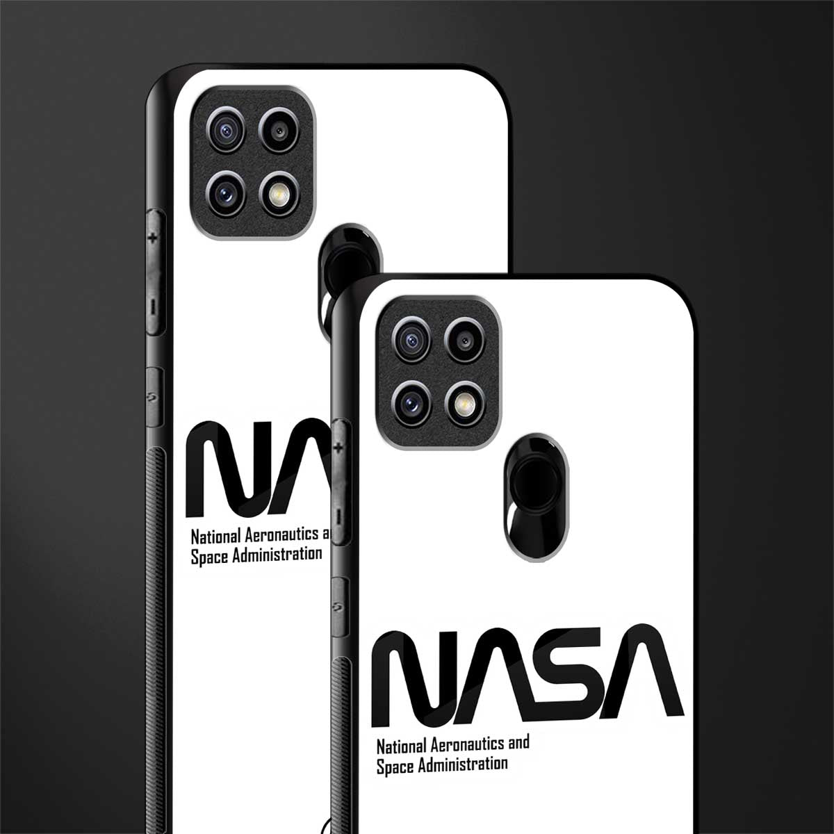 nasa white glass case for oppo a15 image-2