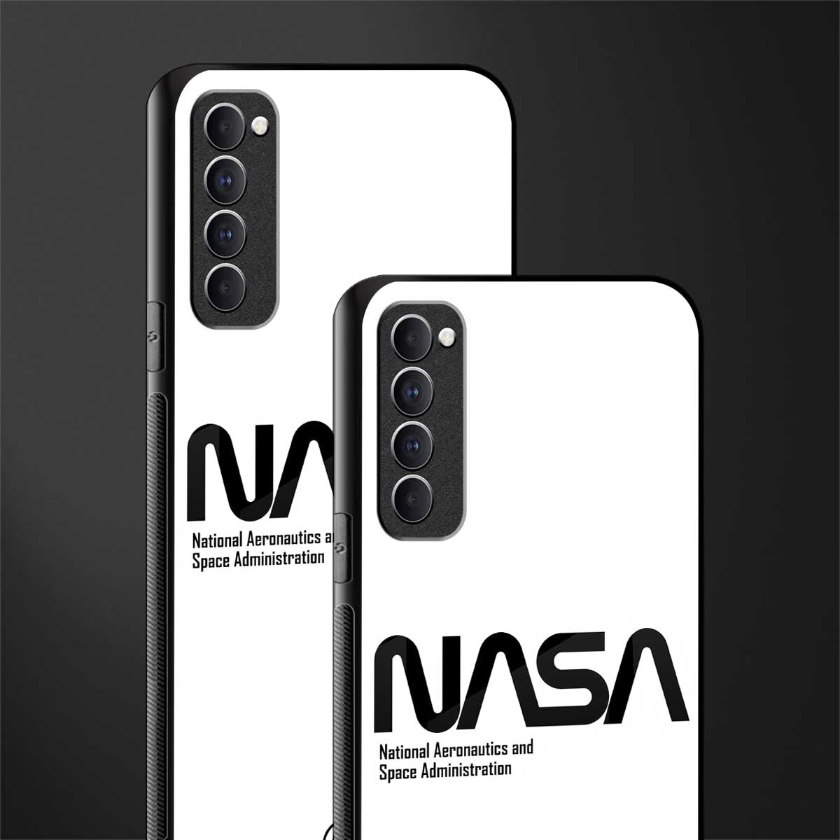 nasa white glass case for oppo reno 4 pro image-2