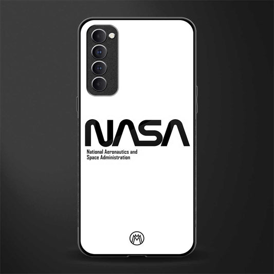 nasa white glass case for oppo reno 4 pro image