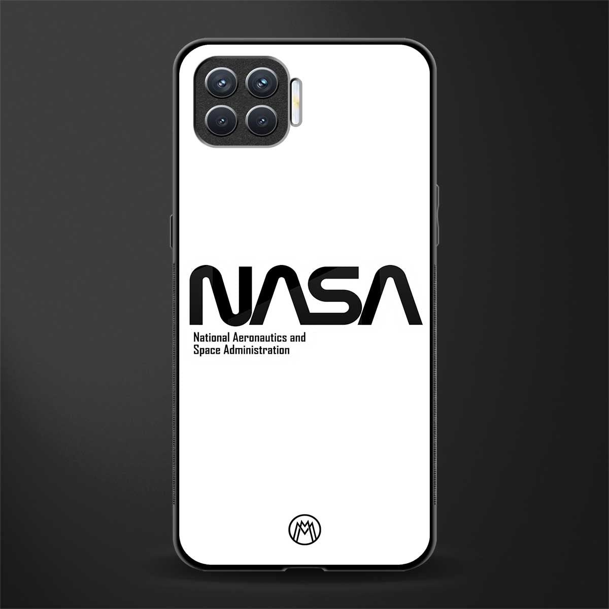 nasa white glass case for oppo f17 image