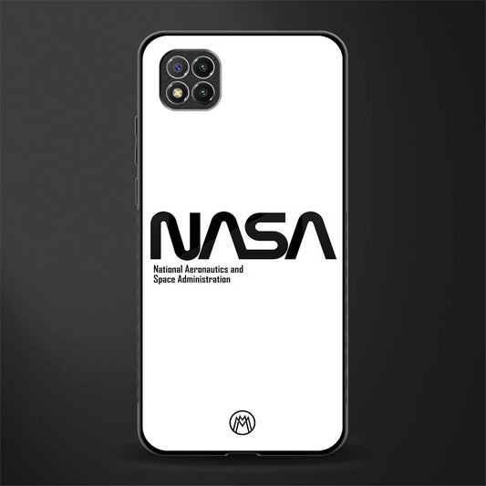 nasa white glass case for poco c3 image