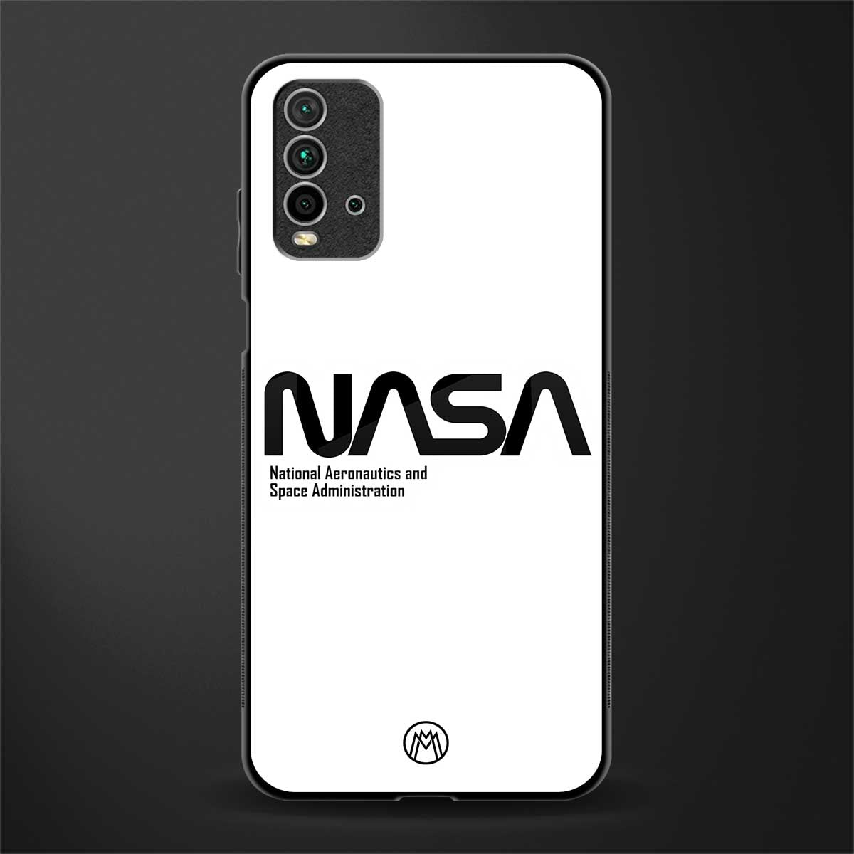 nasa white glass case for redmi 9 power image