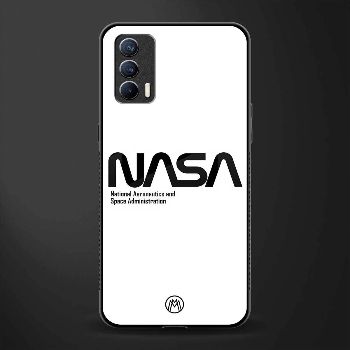 nasa white glass case for realme x7 image