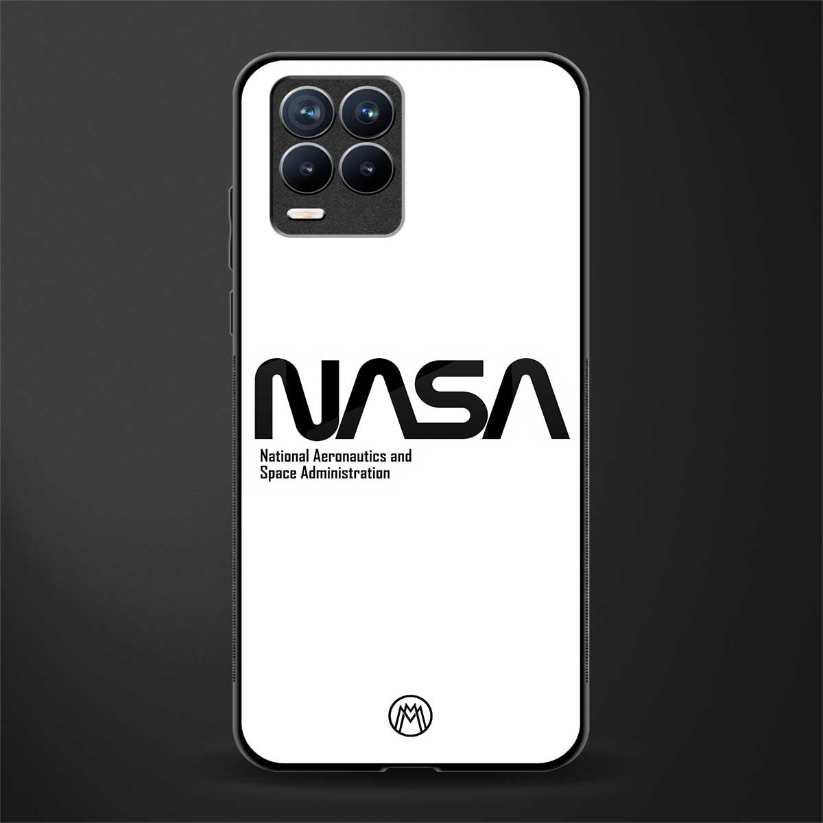 nasa white glass case for realme 8 pro image