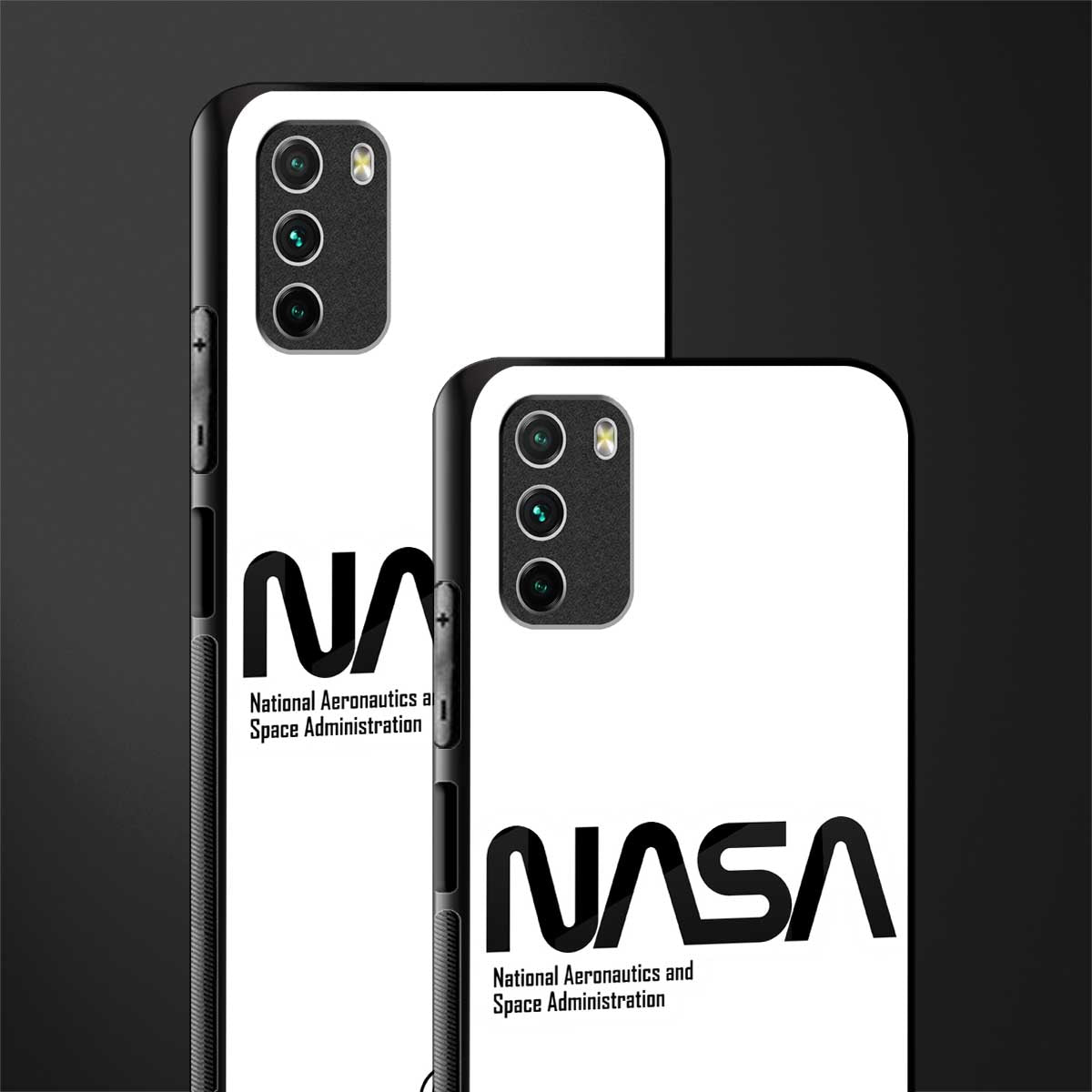 nasa white glass case for poco m3 image-2