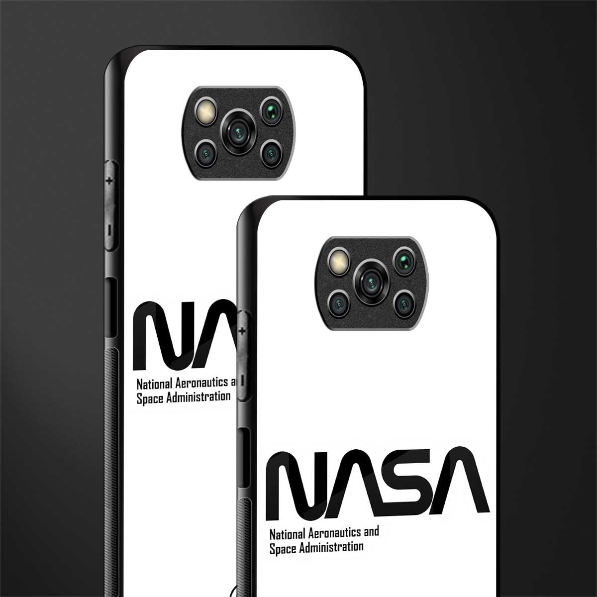 nasa white glass case for poco x3 image-2