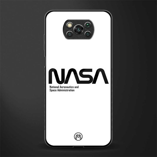 nasa white glass case for poco x3 image