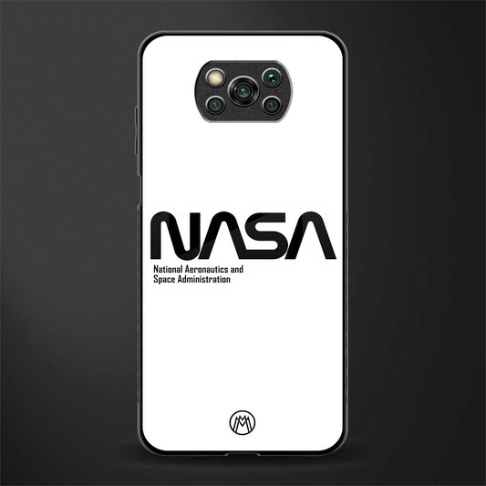nasa white glass case for poco x3 pro image
