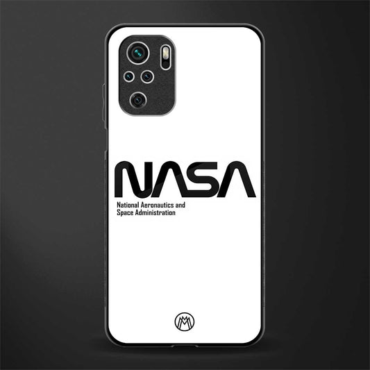 nasa white glass case for redmi note 10 image