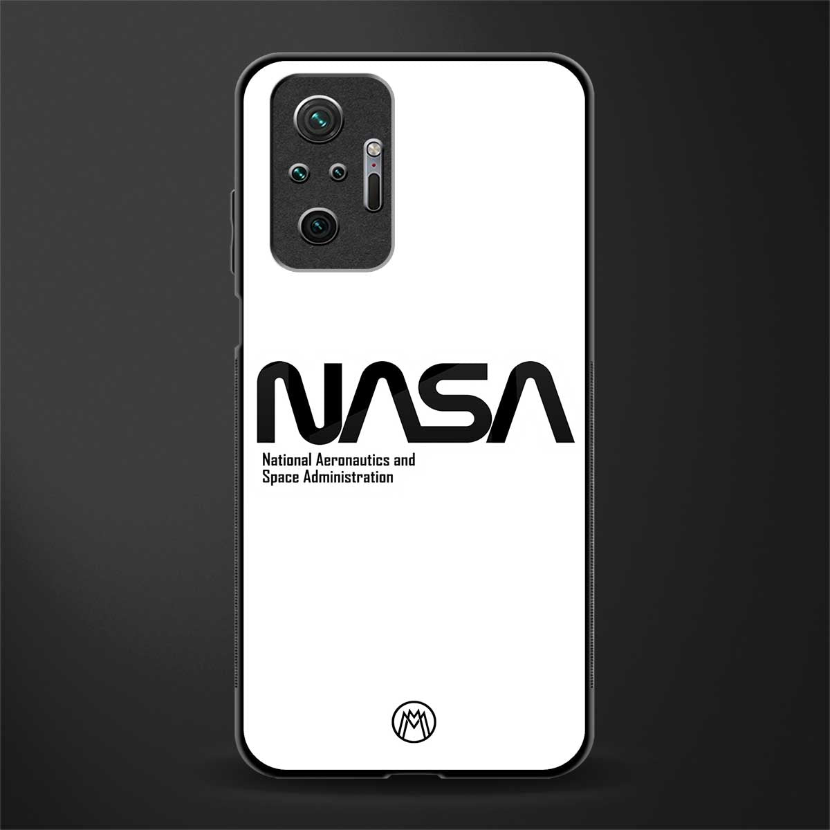 nasa white glass case for redmi note 10 pro image