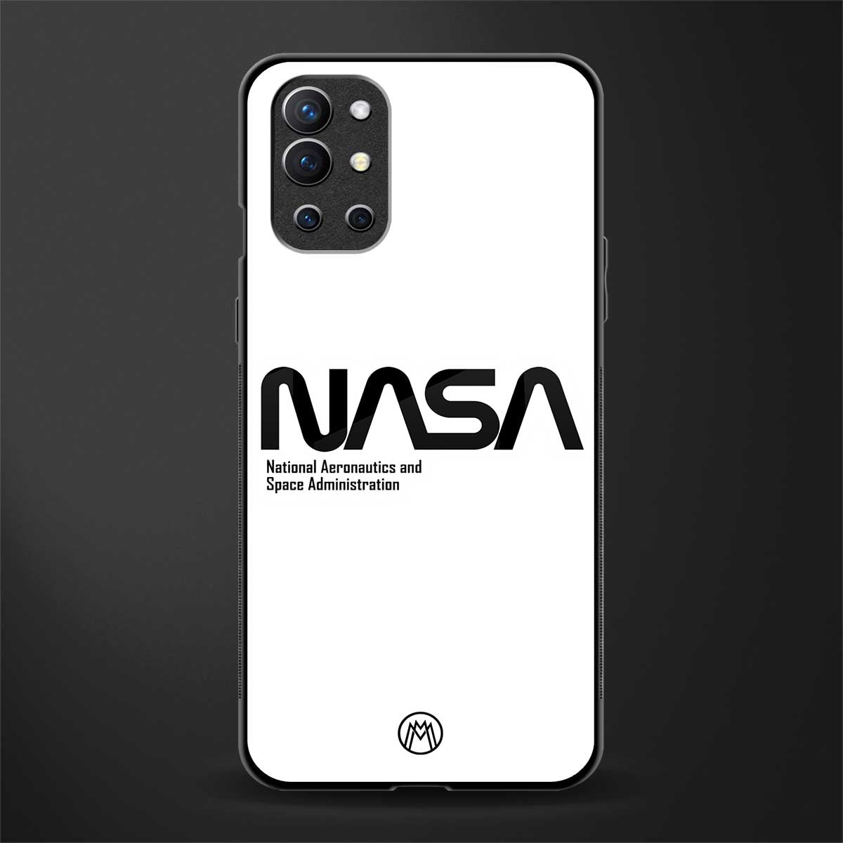 nasa white glass case for oneplus 9r image