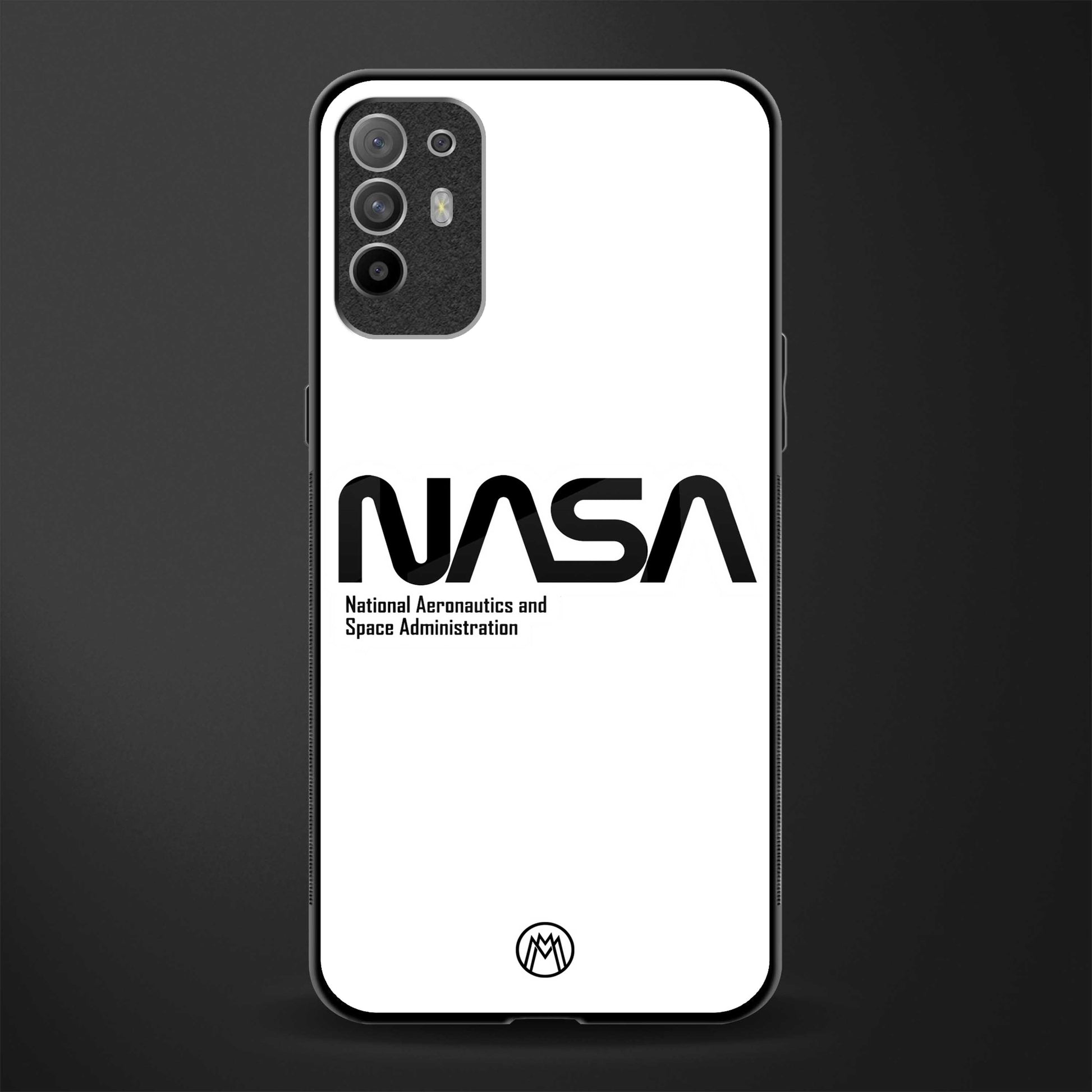 nasa white glass case for oppo f19 pro plus image