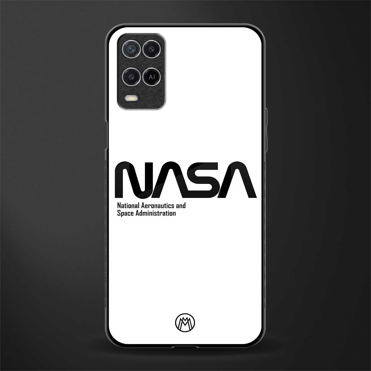 nasa white glass case for oppo a54 image