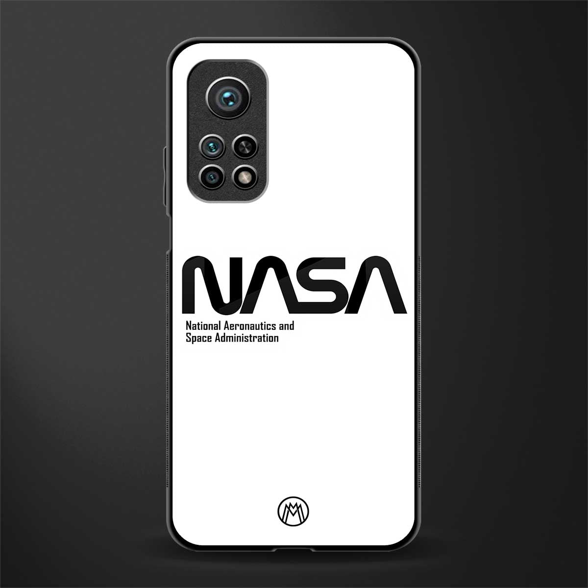 nasa white glass case for mi 10t 5g image