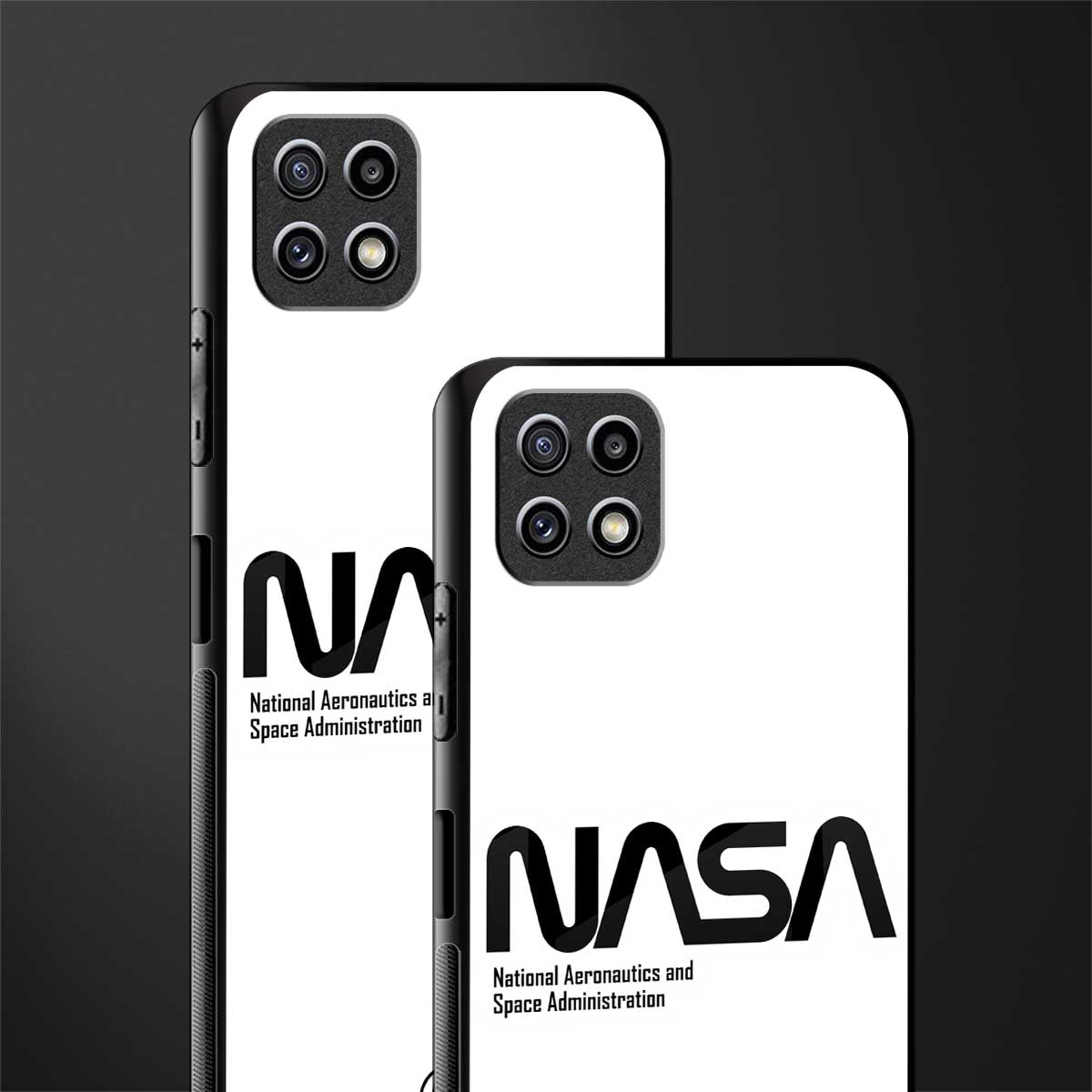 nasa white glass case for samsung galaxy a22 5g image-2