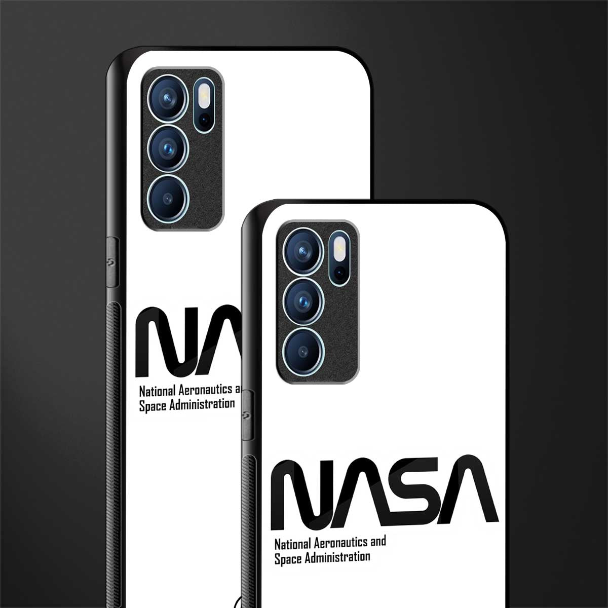 nasa white glass case for oppo reno6 5g image-2