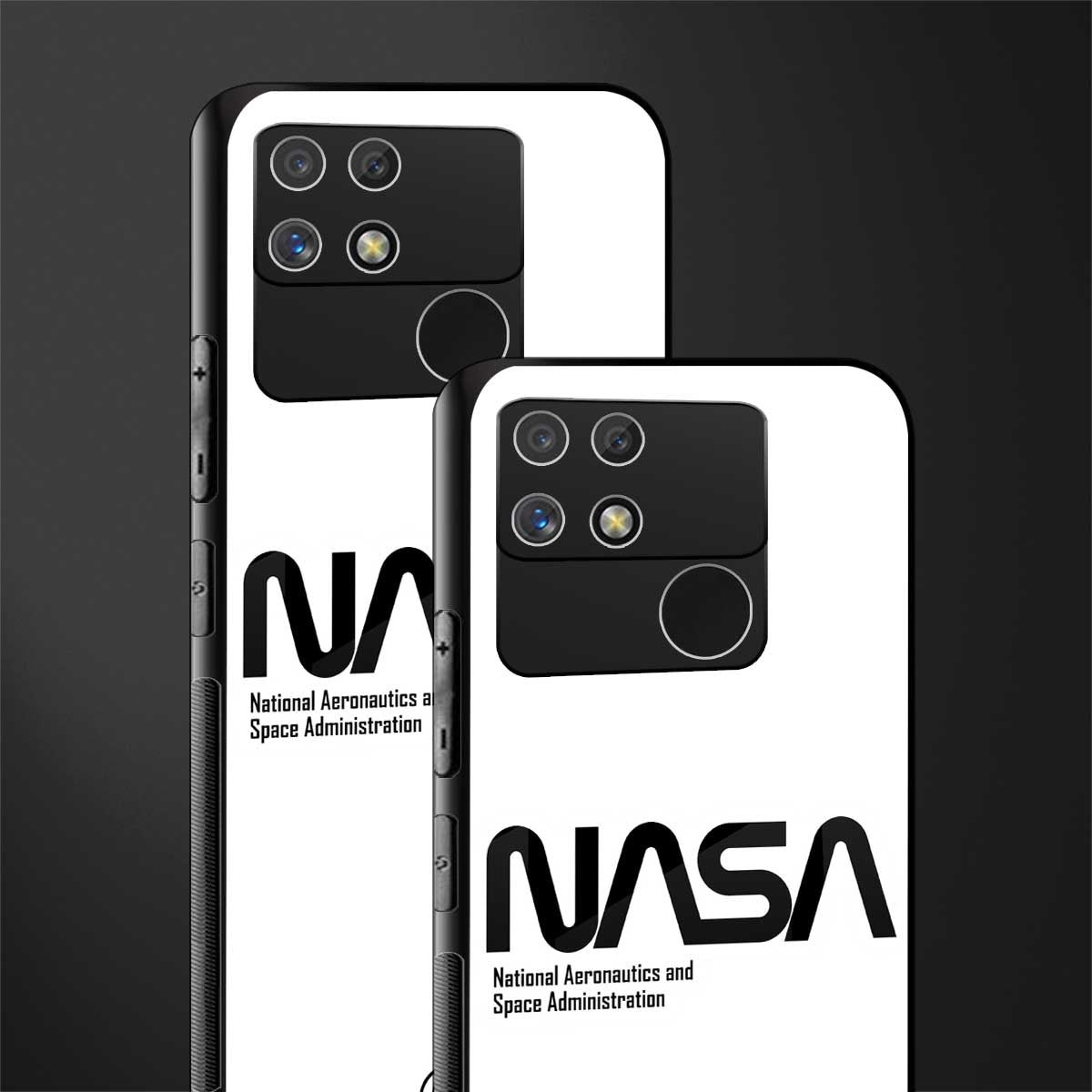 nasa white back phone cover | glass case for realme narzo 50a