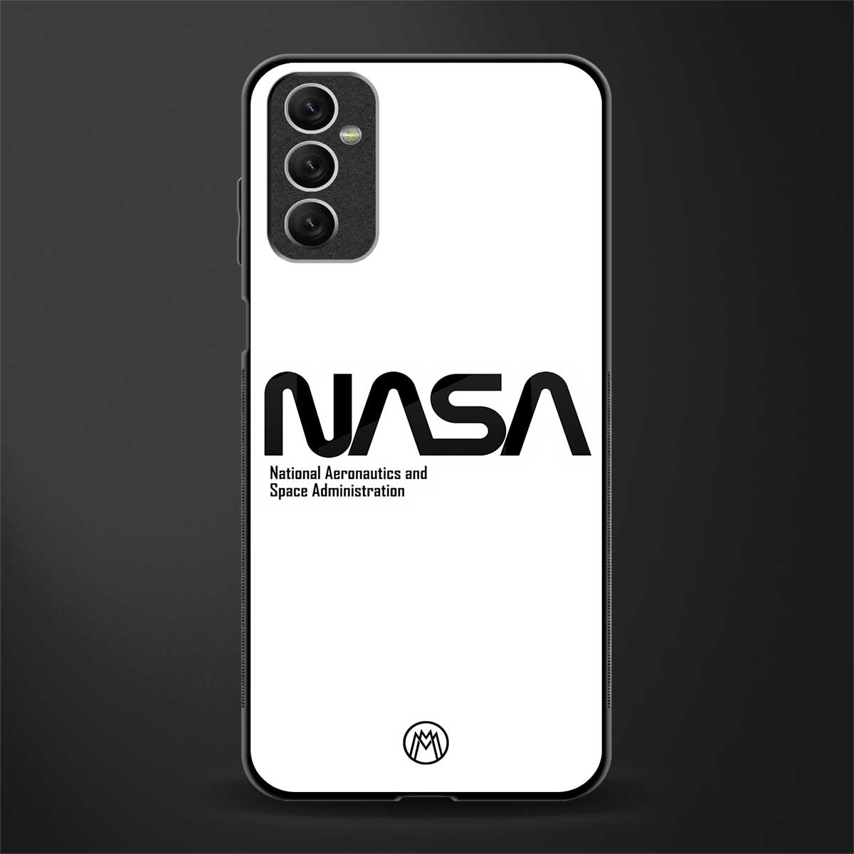nasa white glass case for samsung galaxy m52 5g image