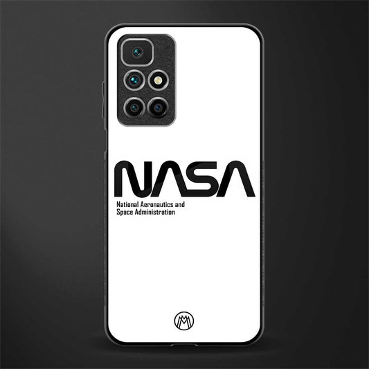 nasa white glass case for redmi 10 prime image