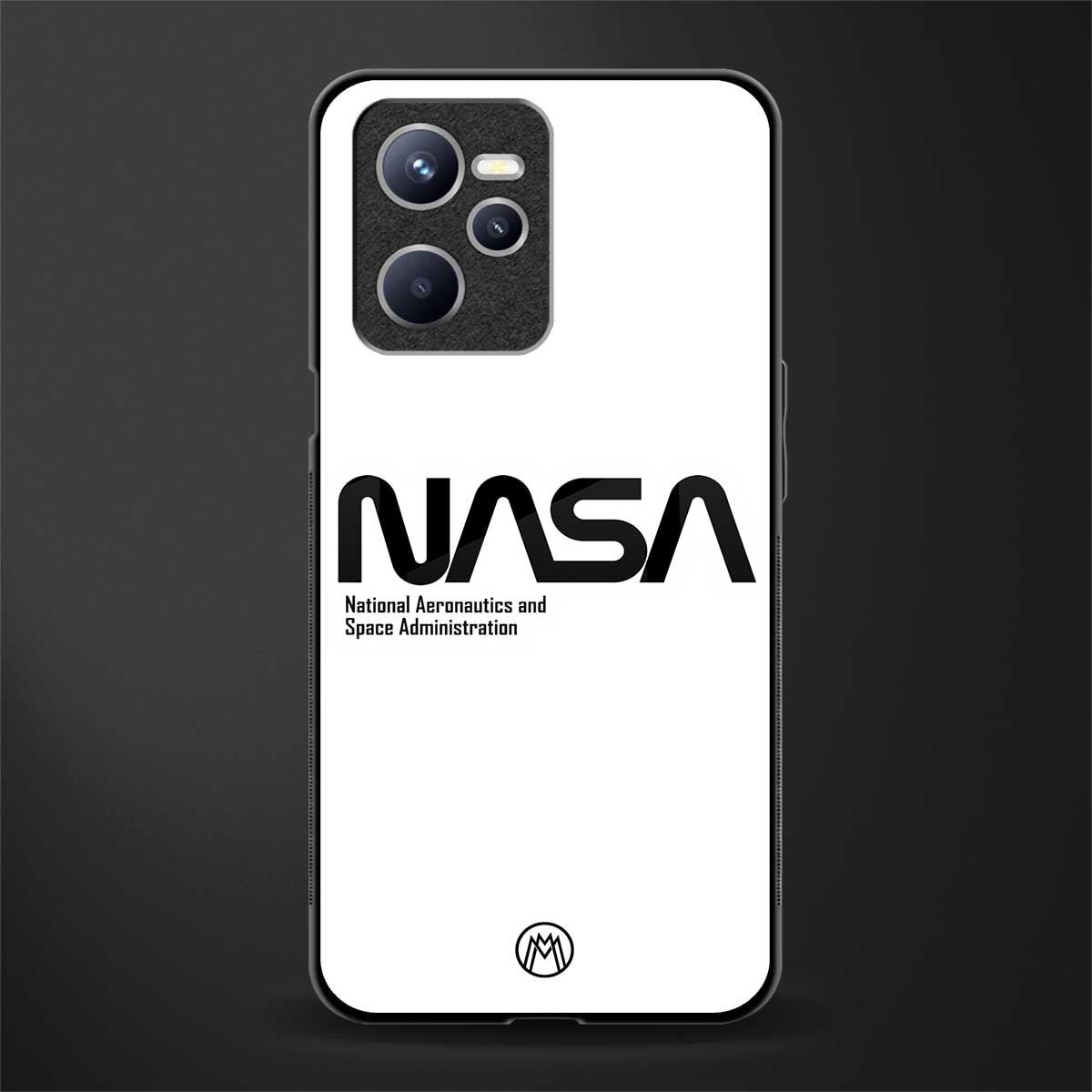 nasa white glass case for realme c35 image