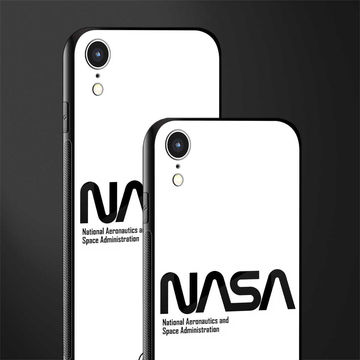 nasa white glass case for iphone xr image-2