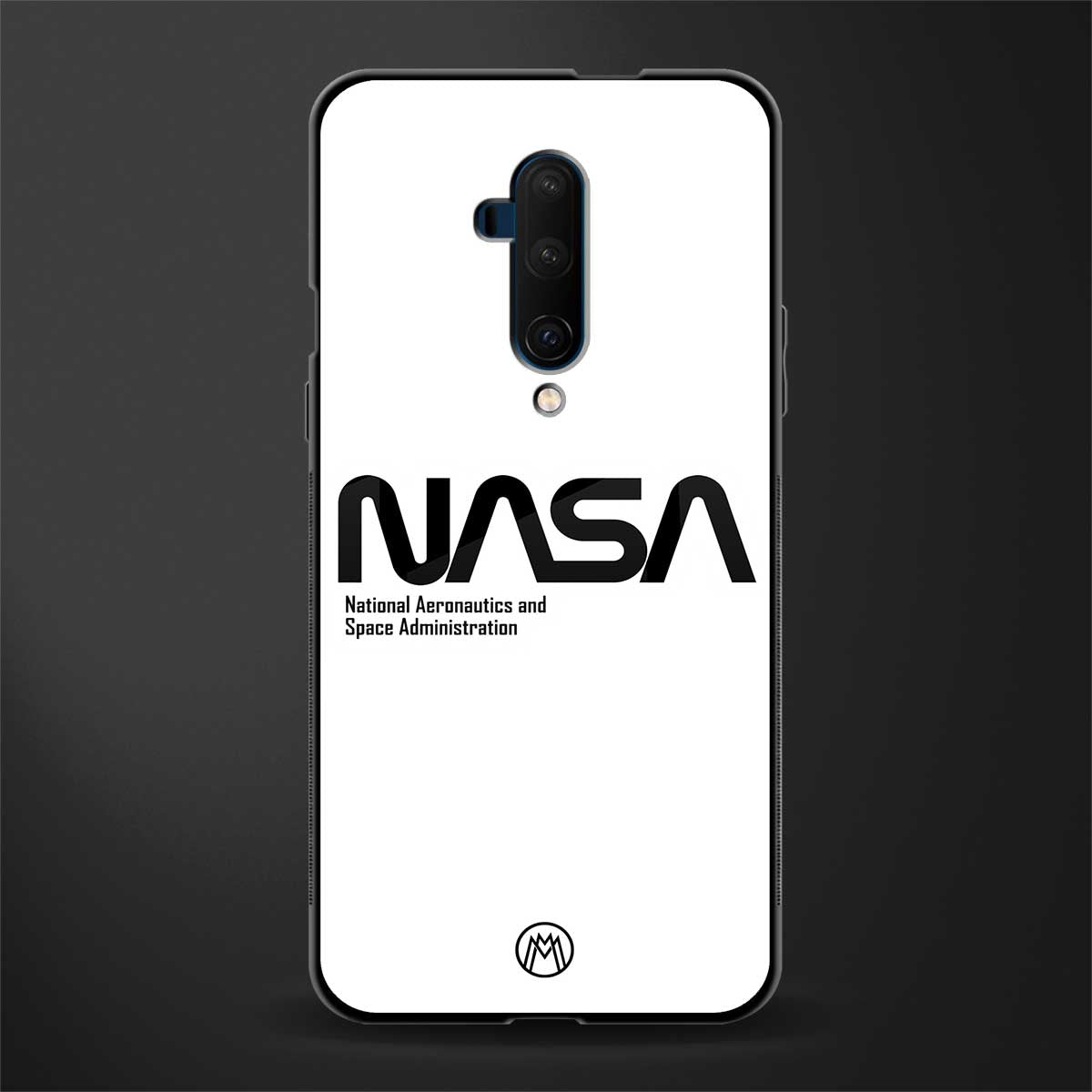 nasa white glass case for oneplus 7t pro image