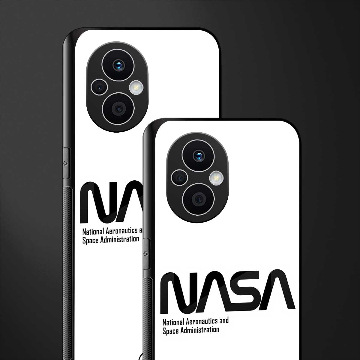 nasa white back phone cover | glass case for oppo f21 pro 5g