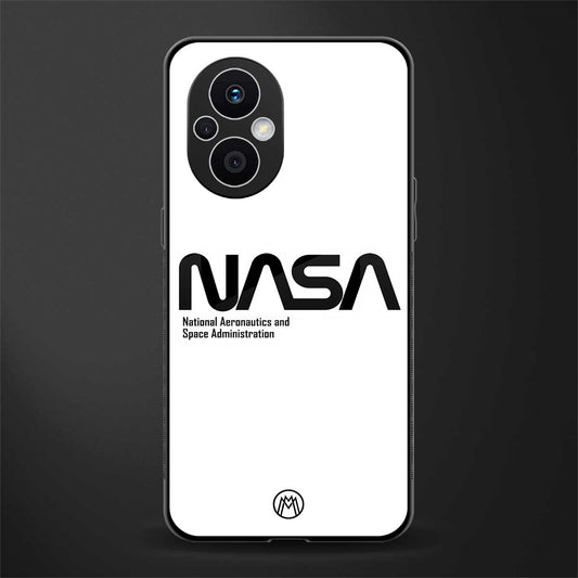 nasa white back phone cover | glass case for oppo f21 pro 5g