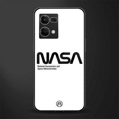 nasa white back phone cover | glass case for oppo f21 pro 4g