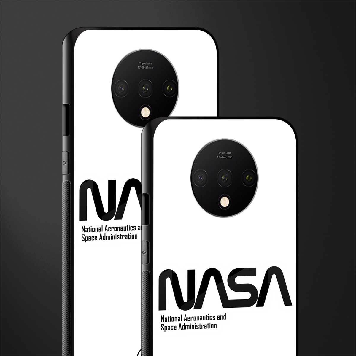 nasa white glass case for oneplus 7t image-2