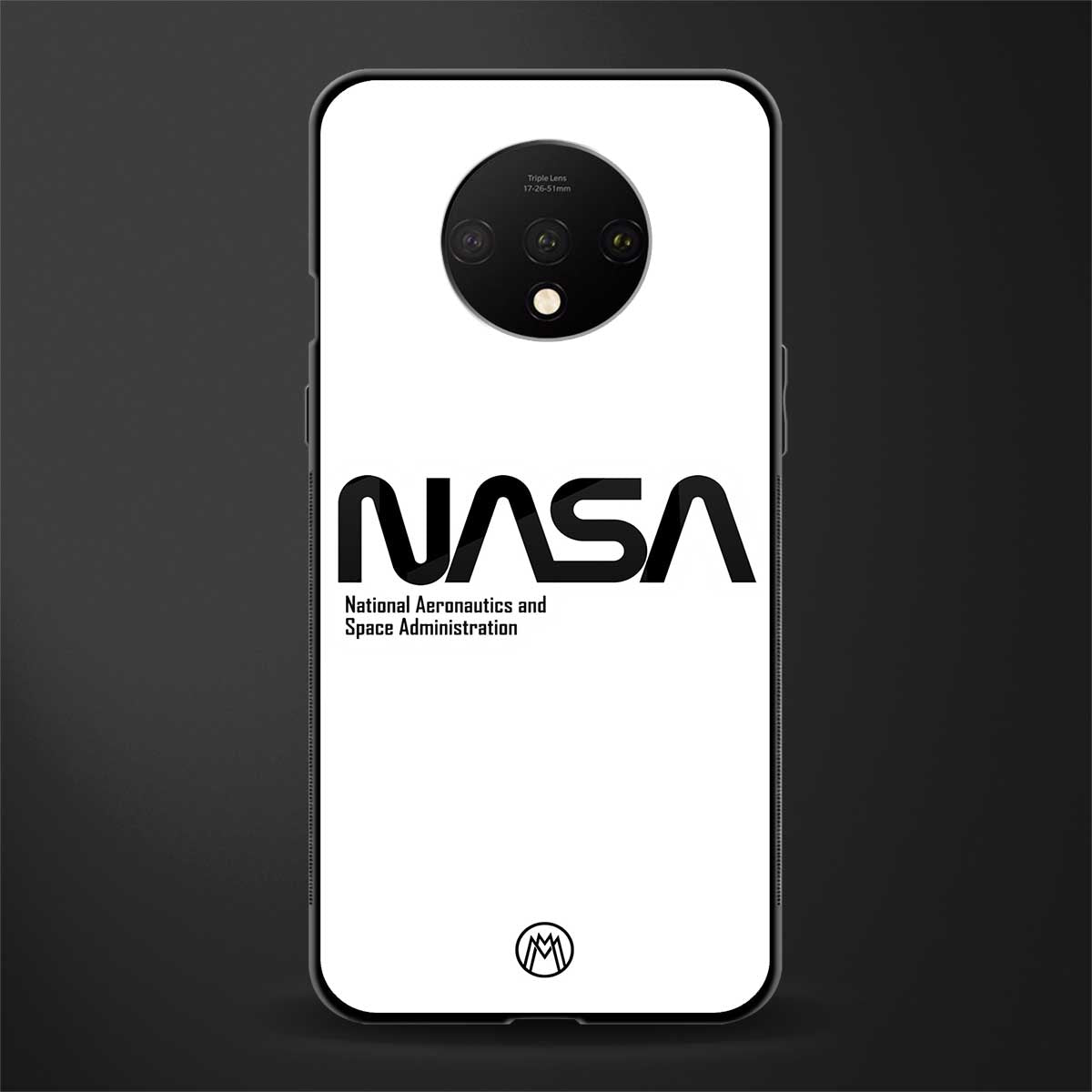 nasa white glass case for oneplus 7t image